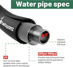 Short Garden Hose 1 ft x 5/8" Female to Female, Heavy Duty Small Water Hose Extender Connector, Leak-Free Connections Hybrid Rubber Leader Hose with 3/4" Double GHT Fittings, Black