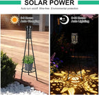 Outdoor Solar Floor Lamps RGB Color-Changing Hummingbird Projection Metal Plant-Stand Garden Light,42.5" Waterproof Decorative Solar Lamp for Patio,Deck,Yard,Porch,Path,2 Pack