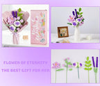 Crochet Flower Bouquet Handmade Crochet Flowers Knitted Tulips Rose Bouquet for Valentines Birthday Party Home Decor Wedding for Women Lover Friends Daughter(Purple)