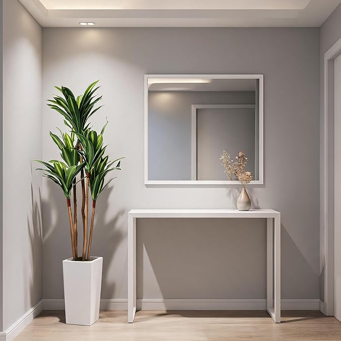 Garvee 4.8FT Artificial Dracaena Plant, Faux Yucca Tree in White Tall Planter, Artificial Trees Fake Floor Plant in Pot for Home Office Indoor Outdoor Decor