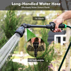 RESTMO Metal Watering Wand, Heavy Duty Garden Hose Wand with 180° Swivel Head, 16'' Hose Nozzle Sprayer with 7 Spray Patterns and Flow Control, for Water Hanging Baskets and Shrubs, Flash Black