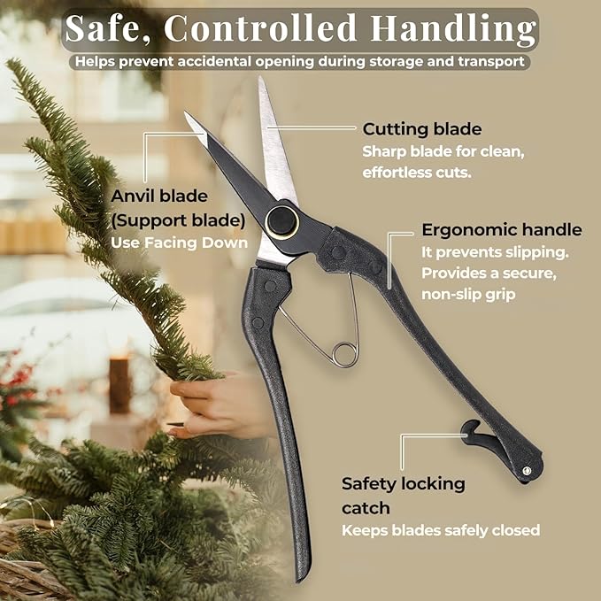 Wablade Japanese-Made Single-Edge Bonsai Pruning Shears, Precision Bud Scissors for Clean, Controlled Cuts on Branches & Stems, Hand Pruner for Flowers & Plants, 10mm Capacity (Single-blade)