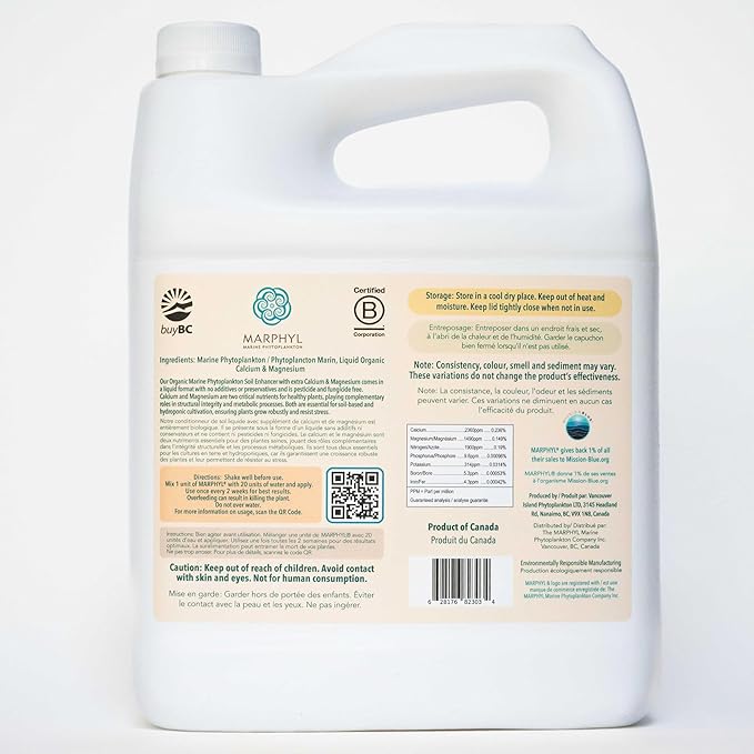 MARPHYL Organic Cal-Mag Liquid Fertilizer – Calcium & Magnesium Supplement to Correct Plant Deficiencies, Supports Strong Growth for Garden Flowers, Vegetables, Succulents & Hydroponics