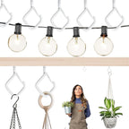 110 PCS Q-Hanger Hooks for String Lights, Ceiling Hangers for Plants & Wind Chimes, Christmas Decorations Outdoor Hooks White