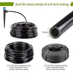 50pcs Drip Irrigation Emitters for 1/4" Drip Tubing Adjustable 360 Degree Fan Shape Water Flow Vortex Drippers for Drip Irrigation with Lock Barbed Irrigation Drip Nozzles for Flower Plants Garden
