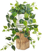 Waipfaru Fake Plants Artificial Plants Indoor, 1Pcs 34" Realistic Artificial Hanging Fake Pothos Vines Ivy Potted, Faux Pothos for Living Room Office Bedroom Bathroom Kitchen Shelves Indoor Home Decor