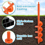Dolibest 4 x24 Auger Drill Bit for Planting, Steel Garden Auger for Post Hole Digger, Bulb Planter Tool for Beach Umbrella, Mailbox, Fence Post Holes Digger - Fits 3/8" Hex Drill