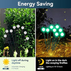 Solar Garden Lights Outdoor Waterproof, 2 Pack 16 LED Swaying Firefly Lights Outdoor Decor Light for Pathway Party Christmas Decoration, Unique Gifts for Women, Green