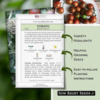 Sow Right Seeds - Black Cherry Tomato Seeds for Planting - Non-GMO Heirloom Packet with Instructions to Plant a Home Vegetable Garden - Tasty Snacking Variety, Start Indoors - Indeterminate (3)