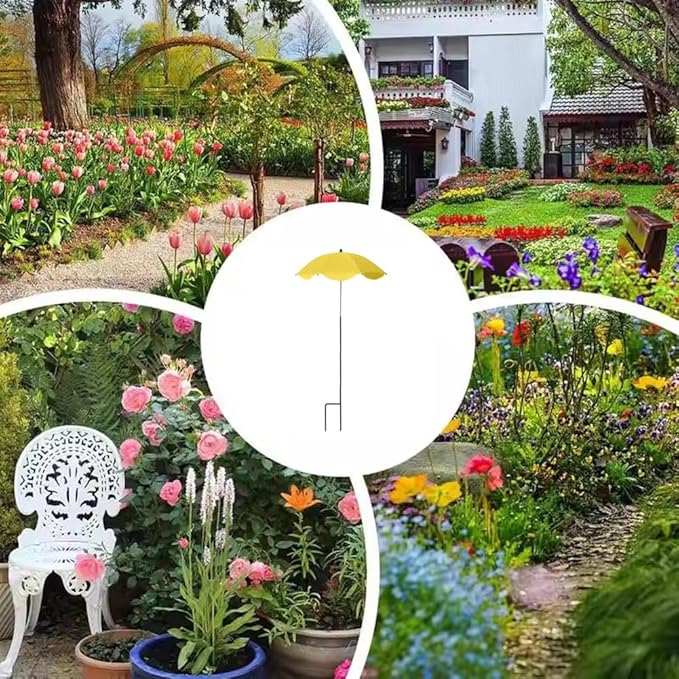 Plant Umbrellas for Outdoor Plants, 23.6inch Adjustable Angles Plant Shade Umbrella Patio, Larger Size Rain/Sun Umbrella, for Potted Garden Bed Flower Pot