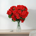 7Pcs Geranium Artificial Flowers for Outdoors Decoration Geranium Silk Flowers Outsides UV Resistant Garden Plants Faux Flower for Front Door Garden Porch Planter Patio Balcony Yard Indoor Home (Red)