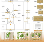 Plant Stand Indoor with Grow Lights - 62" Tall Plant Shelf, Lighted Corner Plant Stands for Indoor Growing, 8 Tiered Large Flower Holder, S-Shaped Plants Rack for Living Room, Patent Design, Natural
