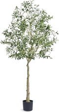 VEVOR Artificial Olive Tree, 6 FT Tall Faux Plant, Secure PE Material & Anti-Tip Tilt Protection Low-Maintenance Plant, Lifelike Green Fake Potted Tree for Home Office Warehouse Decor Indoor Outdoor