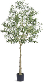 VEVOR Artificial Olive Tree, 6 FT Tall Faux Plant, Secure PE Material & Anti-Tip Tilt Protection Low-Maintenance Plant, Lifelike Green Fake Potted Tree for Home Office Warehouse Decor Indoor Outdoor