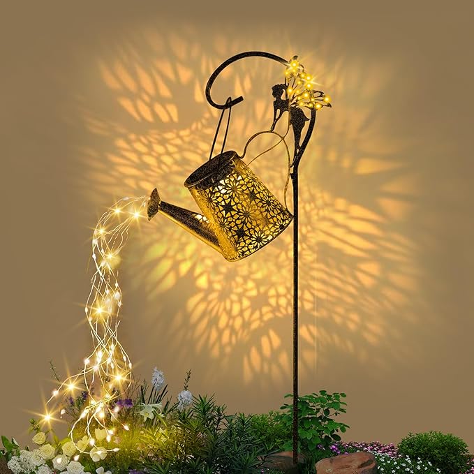 SRNPMIU Solar Watering_Can Light, Solar Outdoor Decorative,Garden Decor Lights for Yard, IP65 Waterproof Hanging Lantern Landscape Lights, Garden Gifts for Mom, Grandma Women Birthday
