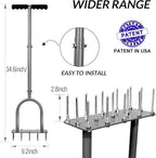 Walensee Lawn Aerator Spike Metal Manual Dethatching Soil Aerating Lawn with 15 Iron Spikes, Pre-Assembled Grass Plug Aerator Tools for Yard, Lawn Aeration, Garden Tool, Revives Lawn Health, Patented