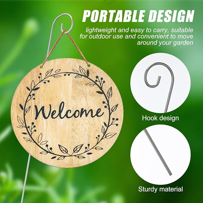 Elegant Shepherd Hooks 10 Pack Metal Garden Hanger Lantern Plant Stand Bird Feeder Hanger for Outdoor