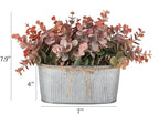 Dahey Artificial Eucalyptus Faux Plants Indoor for Farmhouse Home Decor Fake Plants in Rustic Rectangular Pots Coffee Table Centerpiece for Bathroom Laundry Living Room Greenery Decor, Orange