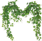 RECUTMS Artificial Vines Ivy Garland 2Pcs 6Ft Fake Hanging Vine Plants Faux Green Grape Leaves Greenery Indoor Outdoor Home Office Garden Wedding Jungle Beach Birthday Party Arch Table Spring Decor