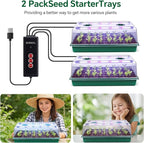 2 Pcks Seed Starter Tray 120 Cells Seed Starter Kit with Grow Light, Seed StartingTrays for Seed Seedling Planting Starter, Mini Greenhouse Plant Germination Trays