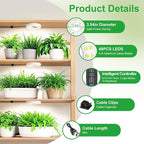 3 Head White Halo Angel Ring Ceiling LED Plant Growth Lights for Shelf, 3000K+6000K Full Spectrum Grow Lamps for Plant Growth Indoor Plants with 6/12/16H Timer, 3 Spectral Modes, 10 Dimmable Levels