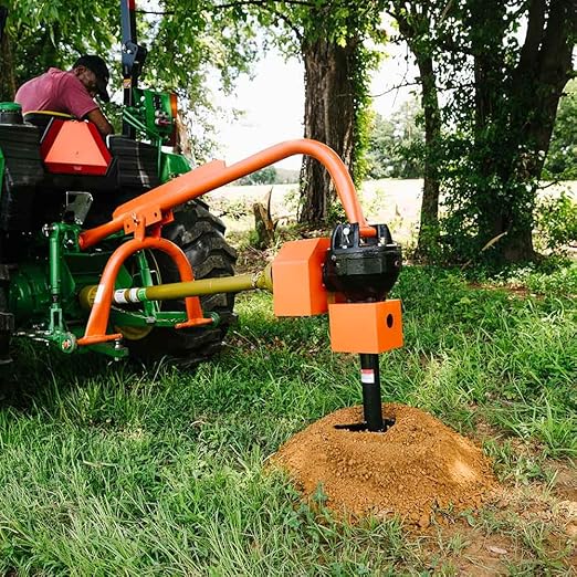Titan Attachments 60 HP 3 Point Post Hole Digger Attachment, PTO Powdered Digger, Compact Tractor Attachment for Fence Posts, Deck and Building Frames, Plant Trees and Shrubs, Auger Sold Separate