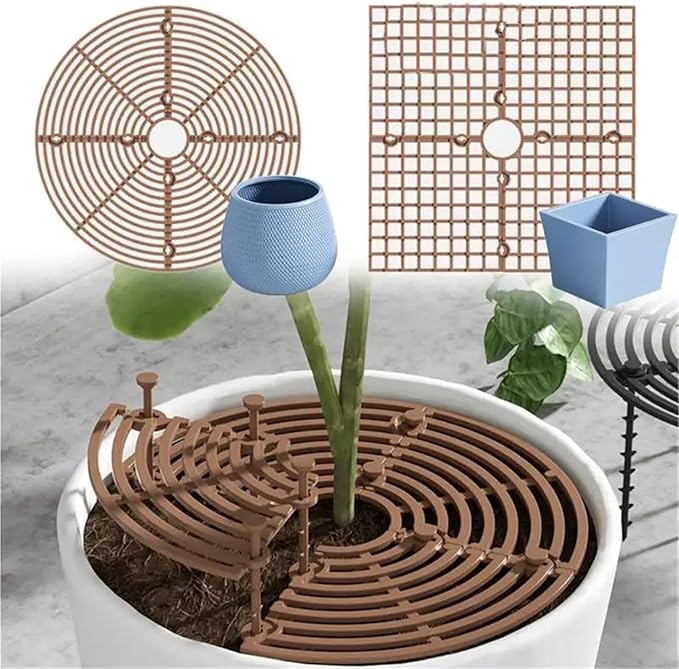 Plant Pot Grids 3pcs Flower Pot Cover Grid Garden Soil Guard Plant Protector Home Indoor Repel Cat Dog Protection(Black,Square 30cm)
