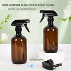 Cleaning Spray Bottles for Plants Misters for Inside, 2 Pack 16.9 oz Squirt, Water Spray Bottle Mist Sprayer, No Leak Hair Mister Empty with Adjustable Nozzle (Brown)