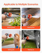 VEVOR Retractable Garden Hose Reel, 1/2 Inch x 65 ft Wall Mounted, Heavy Duty Garden Hose Reel with 9 Patterns Nozzle, Any Length Lock, Upgraded Slow Return System and 180°Swivel Bracket