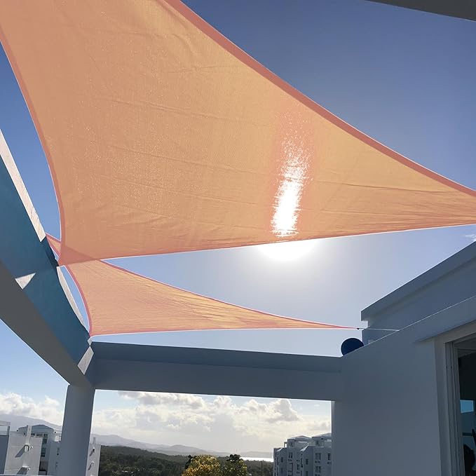 SUNNY GUARD Custom Size 6'x10'x11.7' Peach Fuzz Sun Shade Sail Right Triangle UV Block Shade for Backyard Yard Patio Deck Garden(Customized)