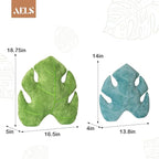AELS Set of 2 3D Leaves Decorative Throw Pillows, 18"& 14" Monstera Deliciosa Plush Pillow Set for Plant Lovers Garden Lovers, Living Room Bedroom Nursery Decor, Bluish Green & Light Green