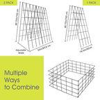 Cucumber Trellis for Raised Bed, Rifny 16.5 x 40 Inch Metal Trellis for Climbing Plants Outdoor with Plant Clips Twist Ties, Garden Plant A-Frame Trellis for Vegetable Pea Tomato (Black, 2 PCS)