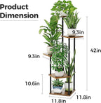 Bamworld Plant Stand Indoor Tall Plant Shelf for Multiple Plants Corner Plant Table Tiered Flower Stand for Living Room Bedroom Balcony Brown