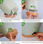 Vanslogreen Plant Pots Indoor 7/6.5/6/5.5/5 Inch Self Watering Planters for Indoor Plants with Drainage Hole, Plastic Flower Pots for Succulents, African Violet (Green)