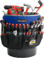 IRONLAND Bucket Tool Organizer Fit 3.5-5 Gallon Bucket, 51 Pockets, Bucket Tool Caddy Organization for Garden, Construction, Carpenter, Electrician, Builder Blue & Black