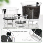 Plant Pots 6 inch Set of 3, Self Watering Pots for Indoor Outdoor Plants Flowers, Self Watering Planters with Reservoir, Drainage Hole and Absorbent Cotton Rope (3 Large)