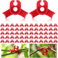 Nogeqi 60 Pcs Plant Training Clips, 90 Degrees Bud Clips, Low Stress Training Clip, Plastic Plant Bender Clip (Circle Style,Red)