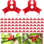 Nogeqi 60 Pcs Plant Training Clips, 90 Degrees Bud Clips, Low Stress Training Clip, Plastic Plant Bender Clip (Circle Style,Red)