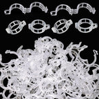 50pcs Plastic Support Clips - Tomato Clips for String Trellis, Grape Vine Clips for Garden Netting Climbing Plants, Secured Plastic Plant Clip for Fixing Stem and Vine (50, White)