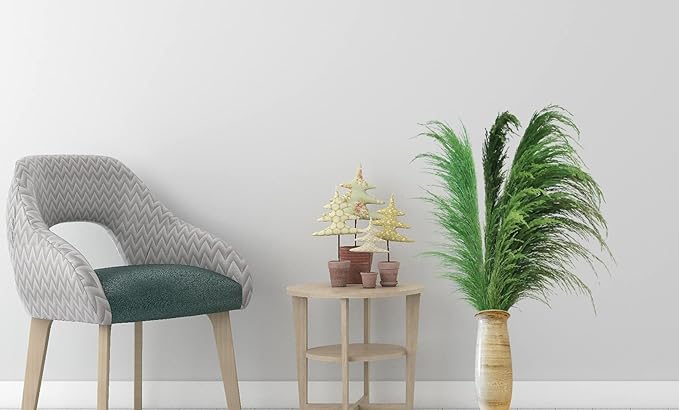 Green Pampas Grass Decor Tall for Floor Vase, Dried Pampas Grass, Large Pompas Floral, Elegant Feather Flowers for Wedding Decorations, Living Room Decor (Natural Green, 6pcs 43.3"(110cm))