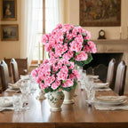 14Pcs Geranium Artificial Flowers for Outdoors Decoration Geranium Silk Flowers Outsides UV Resistant Garden Plant Faux Flower for Front Door Garden Porch Planter Patio Balcony Yard Indoor Home (Pink)