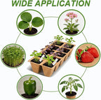 200 Cells Seed Entry Tray, 20 Packs Biodegradable Seedling Peat Pots, with 100 White Labels, Plant Starter Kit for Seedlings Biodegradable Peat Pots and 2 Planting Transplanters