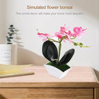 POPETPOP Artificial Potted Orchid Plant Miniature Faux Butterfly Orchid for Home Decor Wedding and Photography and Design Elegant