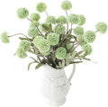 Floroom 6pcs Elf Green Faux Silk Mums Artificial Flowers, Bulk Fake Small Mini Chrysanthemums with Stems for DIY Sage Green Wedding Centerpieces Floral Arrangements Vase Fillers Home Decorations