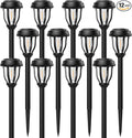 DERAYSION 12 Pack Solar Lights Outdoor, Solar Pathway Lights Auto On/Off Waterproof LED Garden Lights for Landscape Path, Yard, Walkway, Driveway, Sidewalk, Cold White