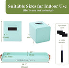 PERFNIQUE Indoor Herb Garden, Herb Planter Set with Tray, Farmhouse Indoor Plant Pots, Windowsill Herb Garden with Drainage(Planter only) for Indoor/Outdoor, Window Pots (Mint)