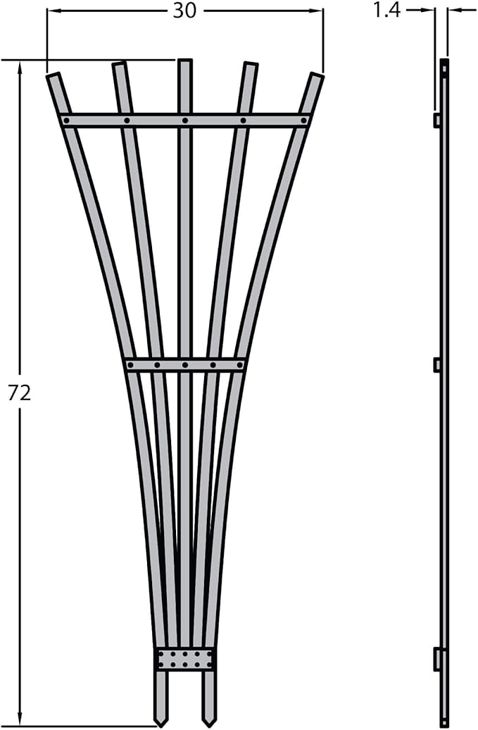 highwood Hartford Fan Trellis, 6 Foot, Coastal Teak
