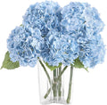 Coferset 4Pcs Baby Blue Hydrangea Artificial Flowers for Outdoors Lifelike Faux Hydrangea Real Touch Fake Flowers Home Wedding Christmas Office Party Living Room Decoration,22inch