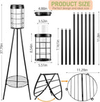 38 inch Solar Floor Lamp with Tripod Plant Stands, Waterproof Outdoor Solar Lights for Garden, Porch, Yard, Backyard, Patio (2 Pack)