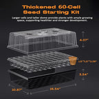 Patigrow 60-Cell Self-Watering Seed Starter Tray with Grow Light, Seed Starter Kit with 4.07” Humidity Dome, Indoor Seedling Starter Tray, Seed Starting Trays for Plant Germination, Seeds Growing